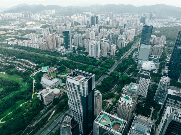 中国深圳市区鸟瞰图图片下载