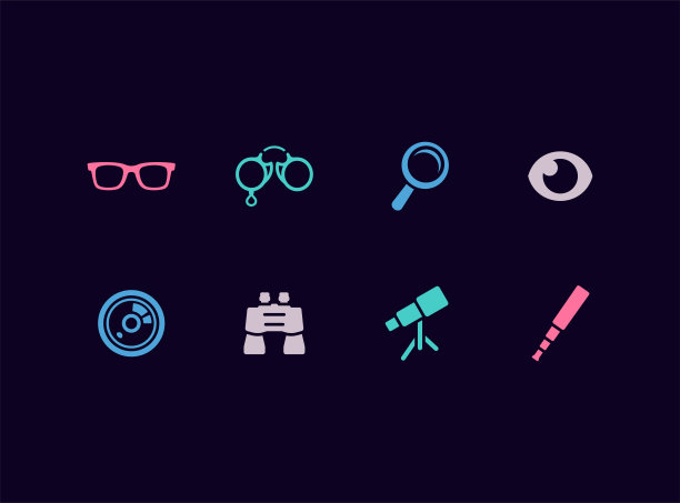 光学矢量图标集图片下载