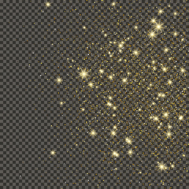 透明背景上闪闪发光的金色尘埃图片下载
