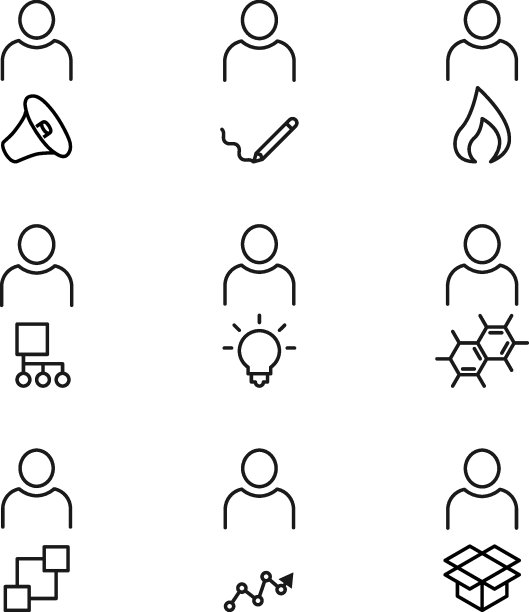 矢量轮廓符号和符号画在平面风格与黑色细线。可编辑的中风。线路图标的用户通过扬声器，火，进度线，树图片下载