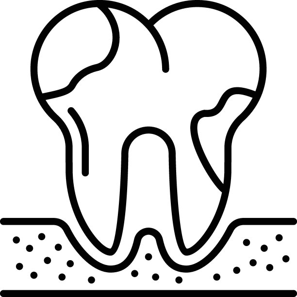 牙齿病理学概念矢量图标设计，牙科符号，保健标志，牙科仪器库存插图图片下载