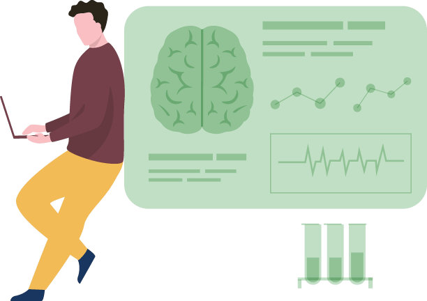 这个男孩正在做大脑分析。图片下载