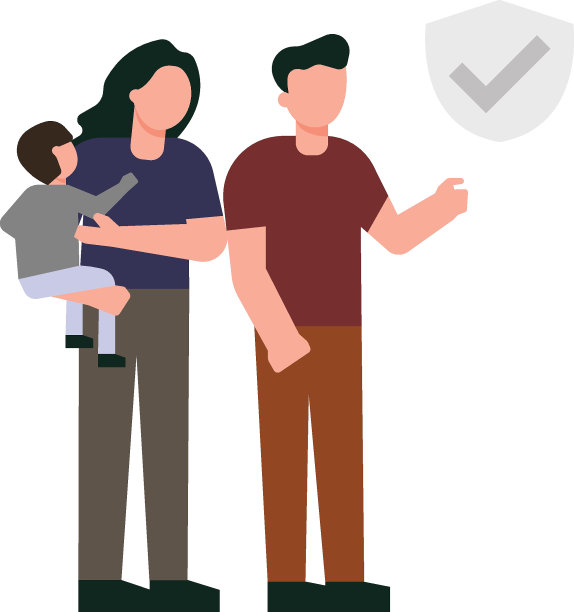 这家人有人寿保险。图片下载