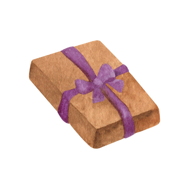 普罗旺斯薰衣草礼盒。手绘水彩剪贴画图片下载