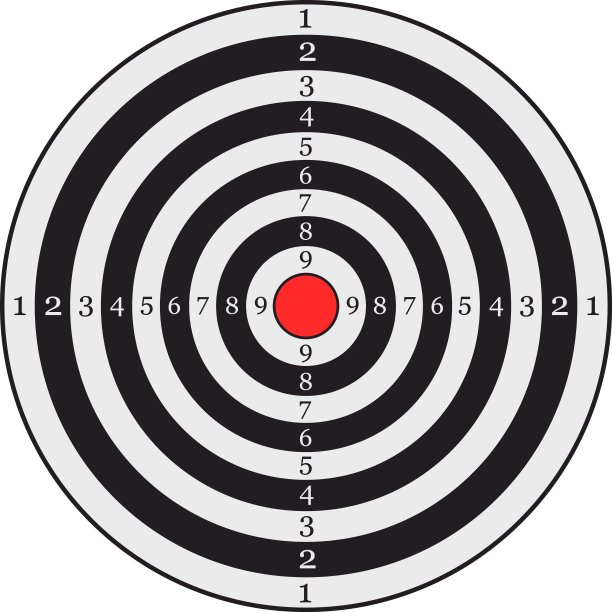圆形目标射击训练矢量图标图片下载