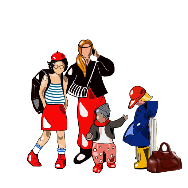 白色背景上的一组人，行人，乘客图片下载