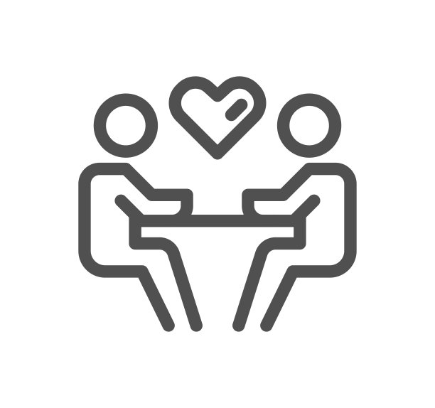 友情和爱情相关的图标。图片下载