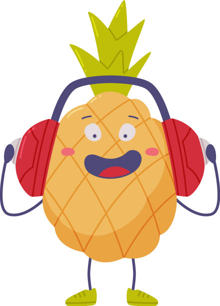 有趣的菠萝角色听音乐图片下载