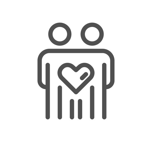 友情和爱情相关的图标。图片下载