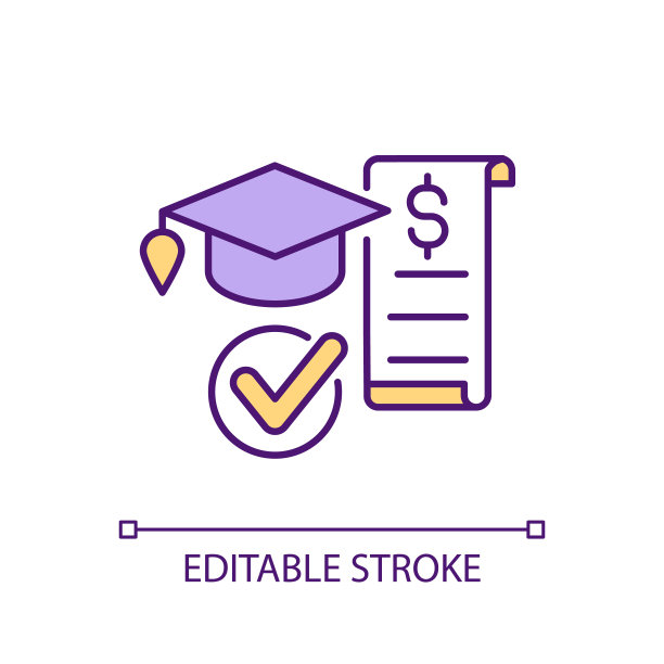 奖学金申请RGB彩色图标图片下载