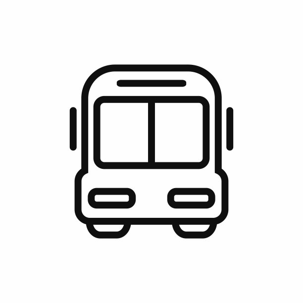 巴士图标隔离在白色背景图片下载