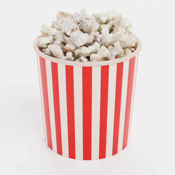 现实的3D渲染爆米花在杯图片下载