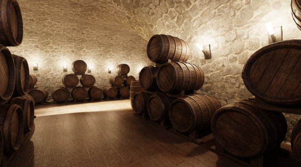 现实的3D渲染酒窖图片下载
