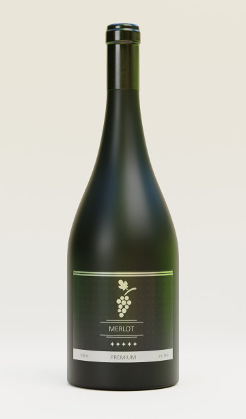 逼真的酒瓶3D渲染图片下载