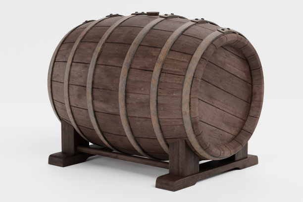现实的3D渲染酒桶图片下载