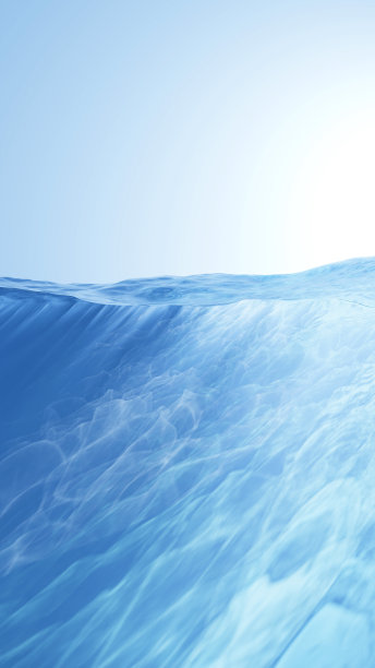 3 d演示。光线照进水中。水面和焦散。(垂直)图片下载