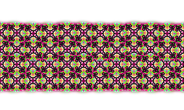 彩色曼陀罗横幅图案设计插图图片下载