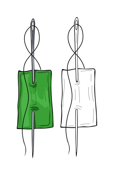 针和线图标矢量插图图片下载