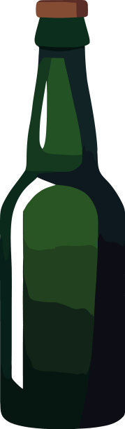 绿色瓶子装酒精饮料图片下载