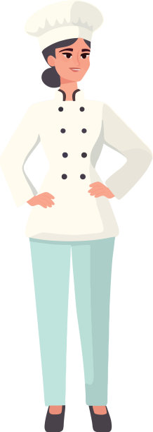 微笑的制服厨师烹饪美食图片下载