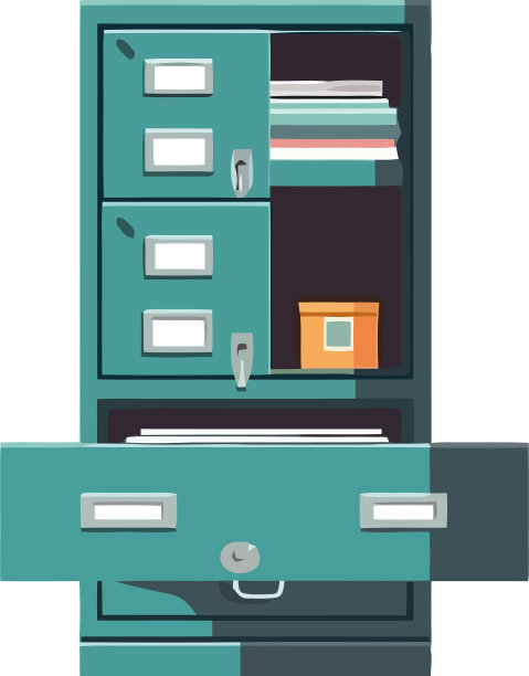 绿色抽屉办公家具设备图标图片下载