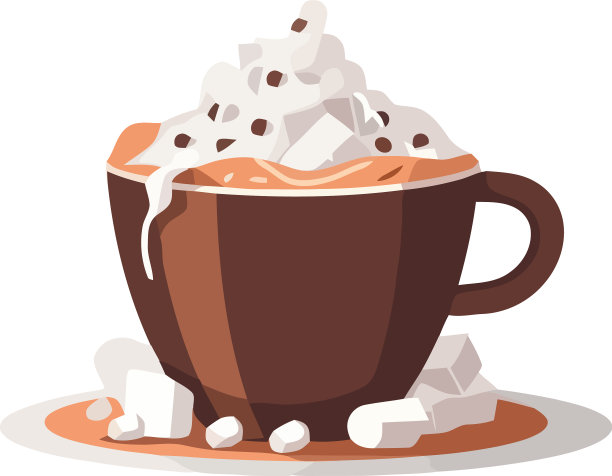 桌上有美味的咖啡和巧克力甜点图片下载