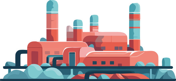 工厂机械严重污染城市景观图片下载