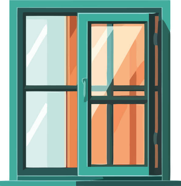 现代窗户设计与玻璃反射和图片下载