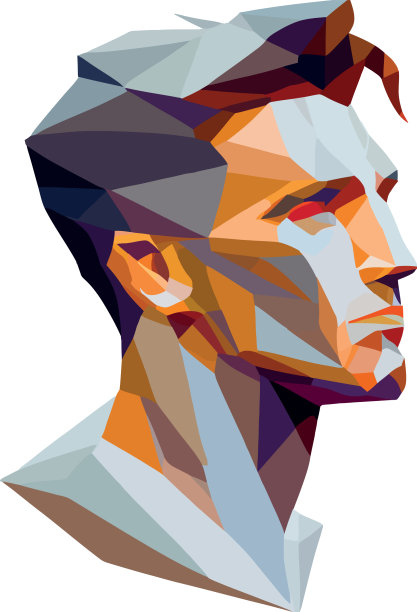 年轻成人时装模特的几何轮廓图片下载