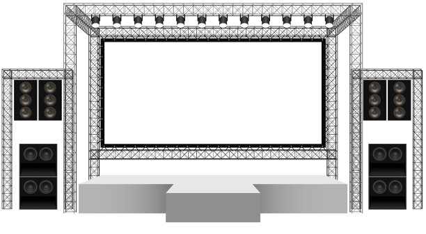 白色舞台和演讲者图片下载