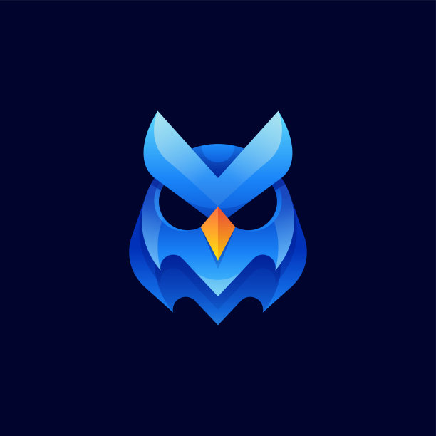 矢量插图夜猫子渐变彩色风格图片下载