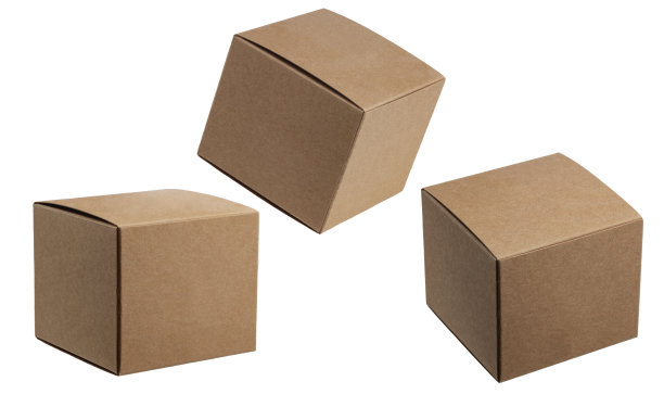 版面为方形纸板包装盒，隔离在白色背景上图片下载