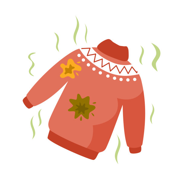 又脏又臭的布在白色背景上的平面设计。图片下载