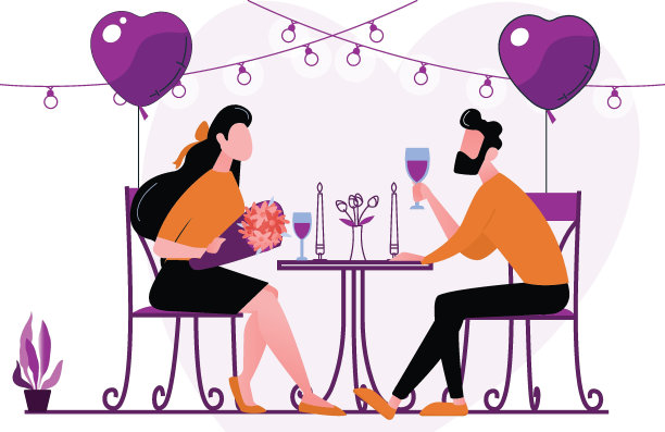 这对夫妇正在吃一顿浪漫的晚餐。图片下载