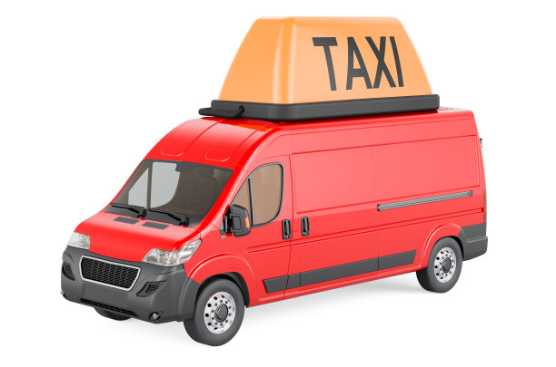 货运出租车服务，货运出租车概念。三维渲染图片下载