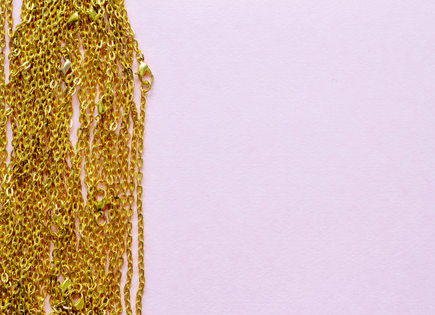 背景针线活和珠宝，DIY。链。模糊的效果。弱的焦点。图片下载