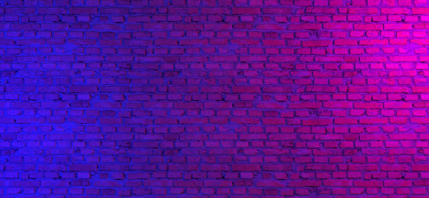 霓虹灯砖墙图片下载