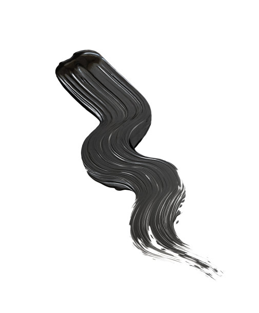 在白色底色上涂上黑色睫毛膏的化妆品图片下载