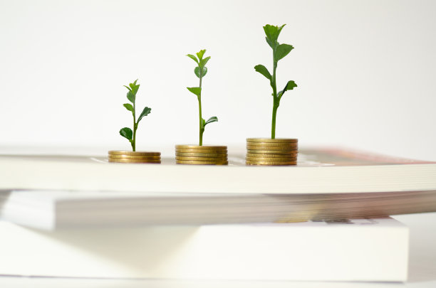 一组硬币在省钱。图片下载