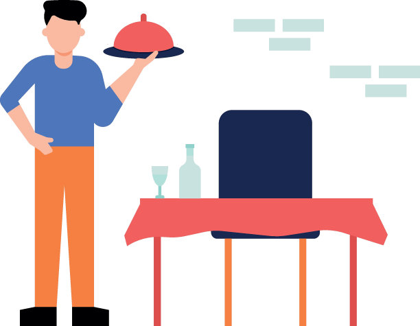 一个男孩拿着一个盘子站着。图片下载