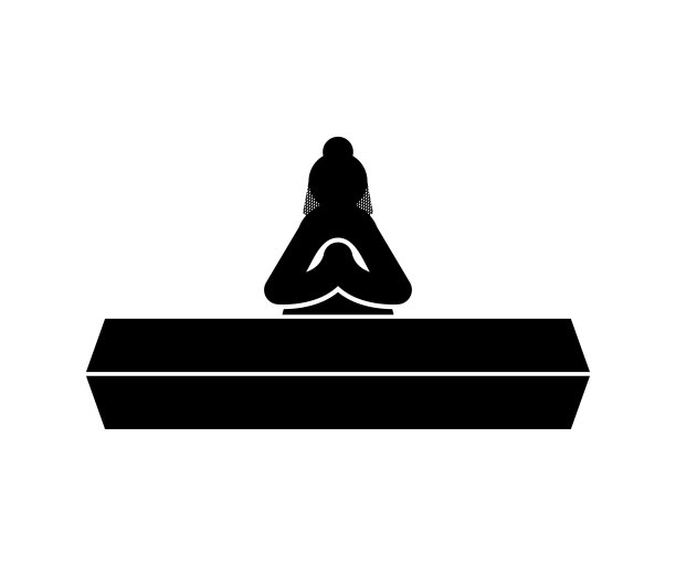 寡妇标志图标：棺材旁的寡妇，悲伤和痛苦的概念图片下载