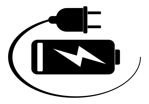 充电图标说明，黑色在白色背景图片下载