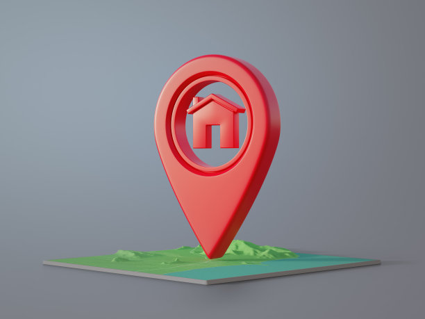 地图引脚图标的3d渲染。图片下载