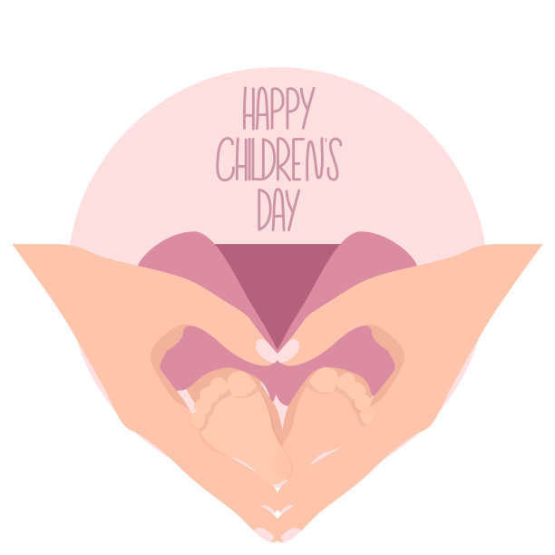 妈妈的手握着宝宝的腿。可爱的儿童节家庭海报。小的脚。卡通矢量插图图片下载