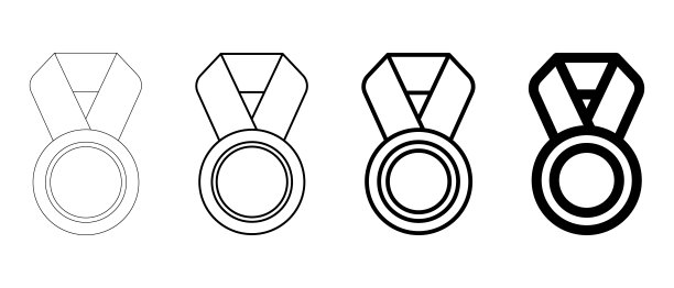 奖章标志。设计元素的商业培训，大学或体育。矢量隔离在白色背景上。图片下载