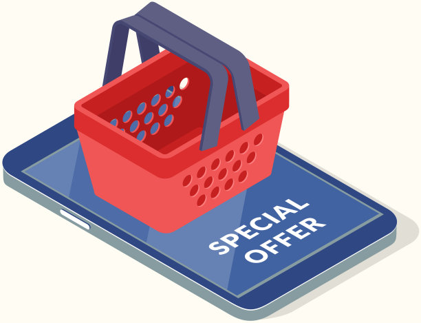 现代技术移动网上购物，电子商务，快递与订购商品在店图片下载