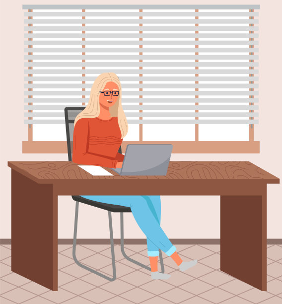 坐在电脑前上网的女士。女性自由职业者在家用电脑交流工作图片下载