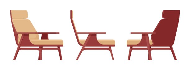 扶手椅、休闲家具均采用自然棕色图片下载