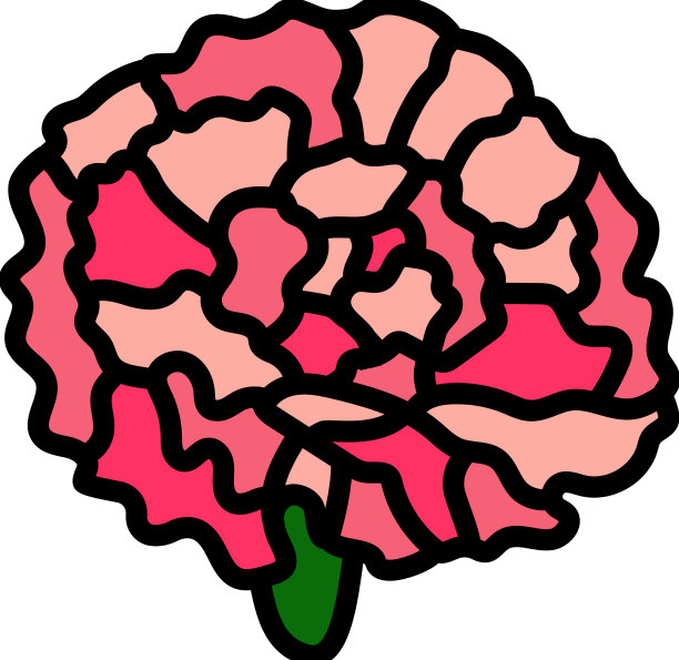 康乃馨绽放春天的颜色图标图片下载