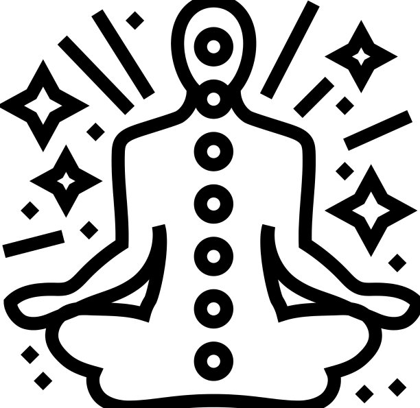 精神冥想瑜伽线图标图片下载